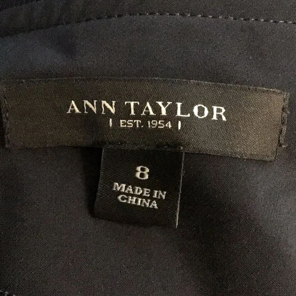 Ann Taylor Blue Black Ivory Diagonal Stripe A Line Flowy Skirt - Picture 11 of 13